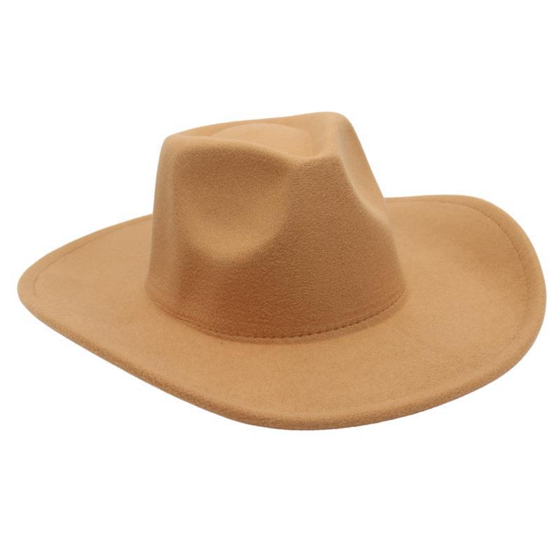 Ins-Stil Zylinder mit breiter Krempe, einfarbiger Jazzhut, Filzhüte für Herren und Damen, schlichte Wollhüte, altmodische Fedora-Hüte
