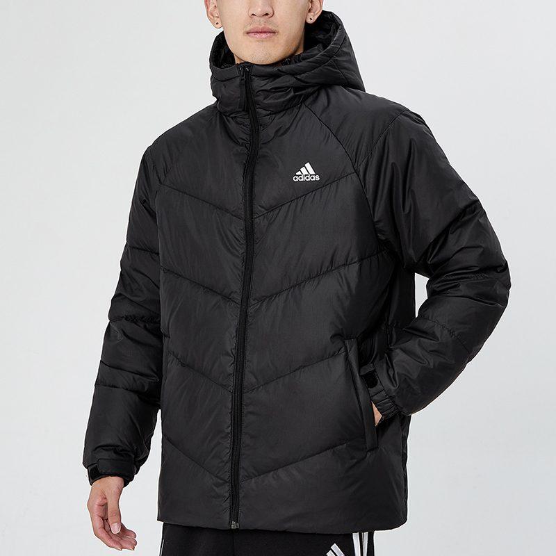 Adidas Down Jackets Men's Black Hooded Moderate Other H20783