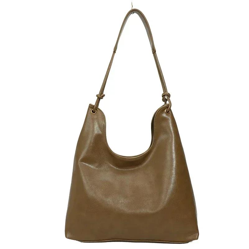 New Solid Color Plutonium Western Style Buckle Shoulder Bag for Women Hot Sale Simple Fashion Soft Simple Travel Bag