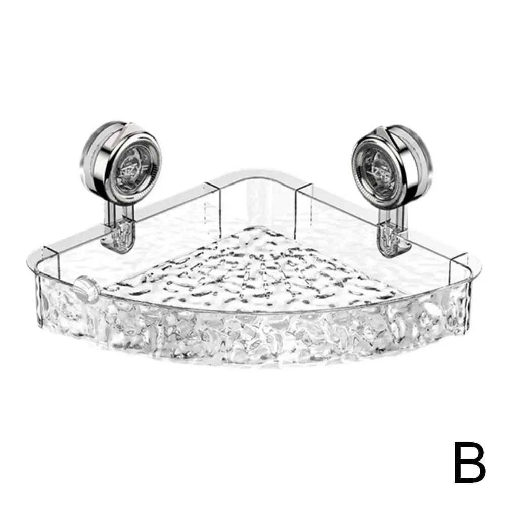 Bathroom Suction Cup Rack Punch-free Wall-mounted Shelf Corner Toilet Storage Triangle Wash Basin Bathroom Rack N9K8