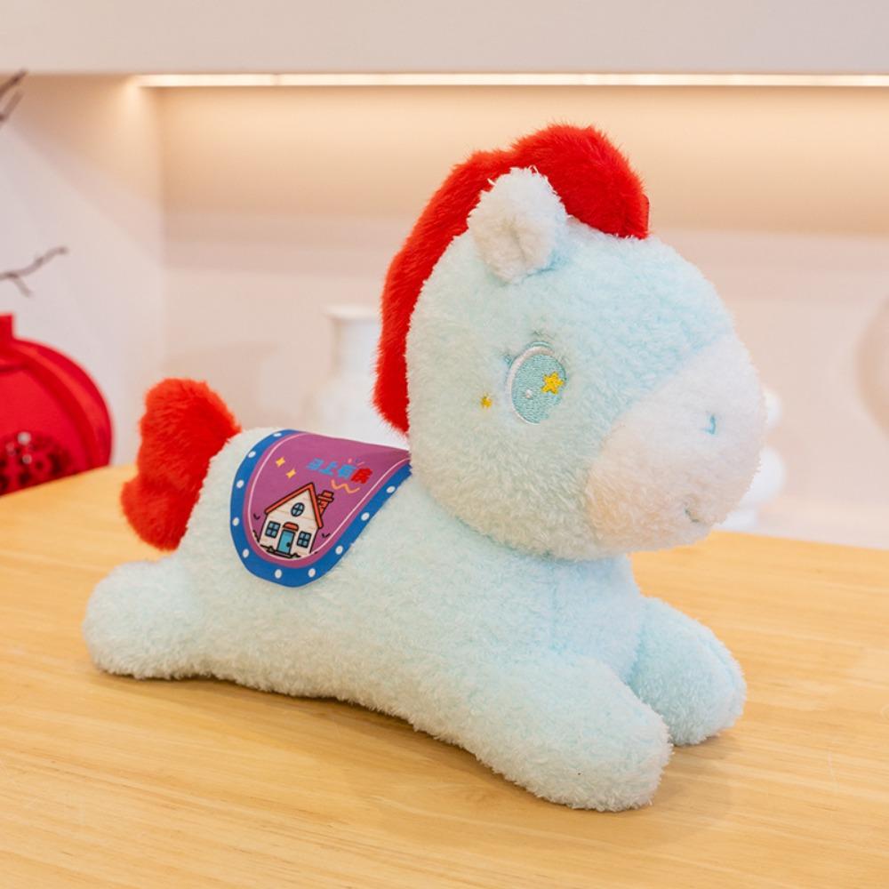 

Fluffy Horse Chinese Zodiac Horse Cartoon Zodiac Horse Plush Toy Horse Ornament синий