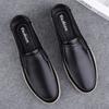 Fashion Fashion Brand's New Blue Men's Genuine Leather Casual Shoes Anti Slip Interview Commuting Work Shoes Men's Split Leather Shoes