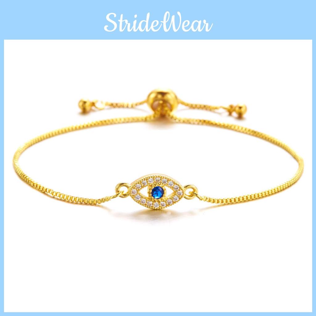 Fashion Pulling Bracelet With Blue Eye Design And Rhinestone Decor For Men And Women