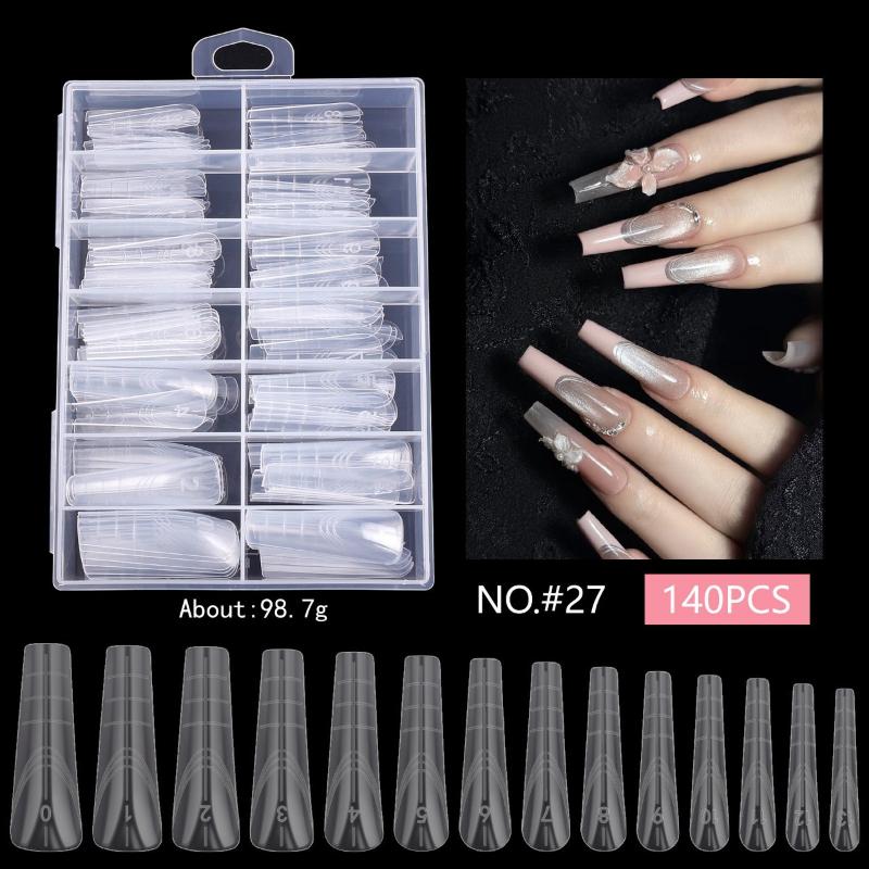 Eagle'S Talon 120/140 Pcs Short Curved Stiletto False Nail Tips Clear Soft Fake Nails Extensions For Diy Nail Salon Manicure