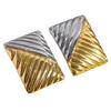 Geometric Gold and Silver Tone Studs Earrings for Women Fashion Vintage Texture Ear Accessories Lightweight Jewelry