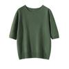 Women's Seamless Short-Sleeve Slim-Fit Round-Neck Knit Pullover