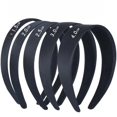 Handcrafted Material Hair Accessories Headbands Black Full-wrapped Fabric Hair Bands Fabric Wide Hair Bands