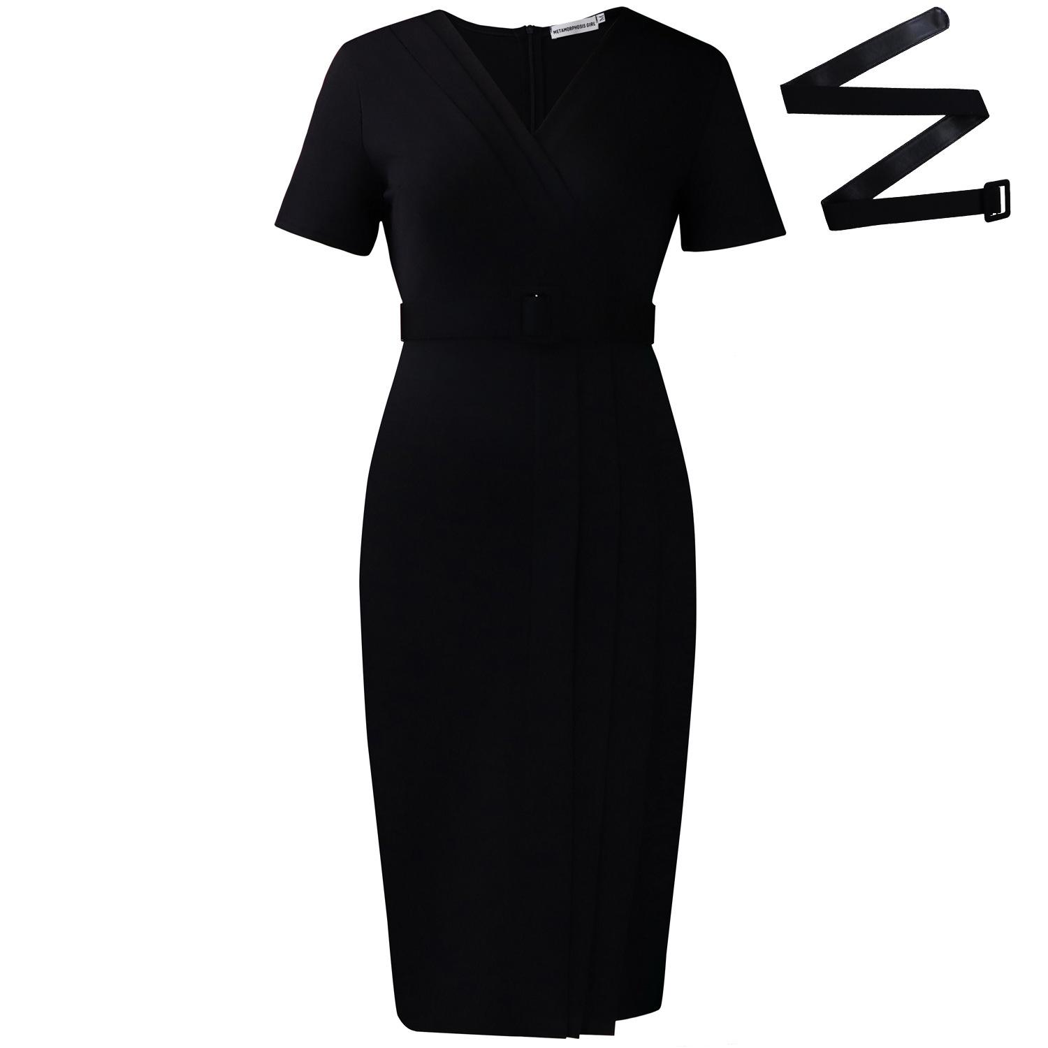 

L large size women s clothing new fashion and thin V-neck temperament commuter dress XXXL