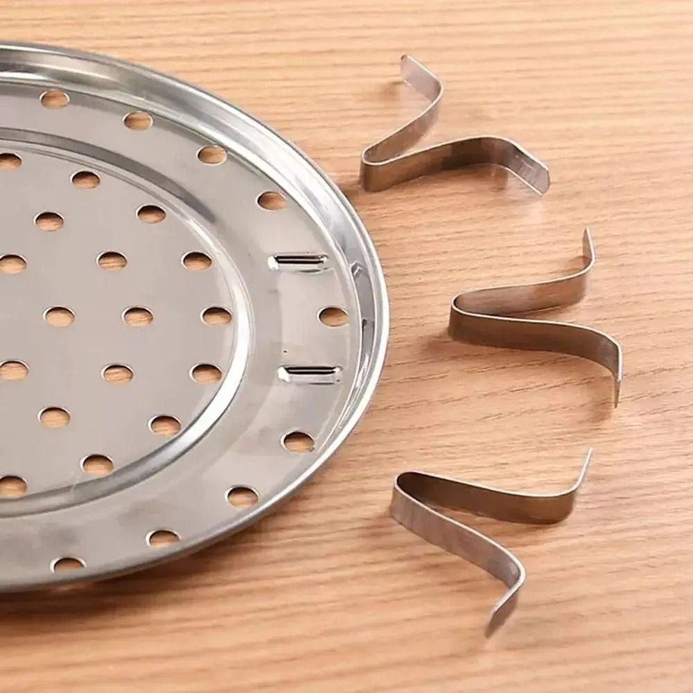 5Pcs Thickened Stainless Steel Steaming Rack Stackable Food Steaming Tray  Egg Steaming