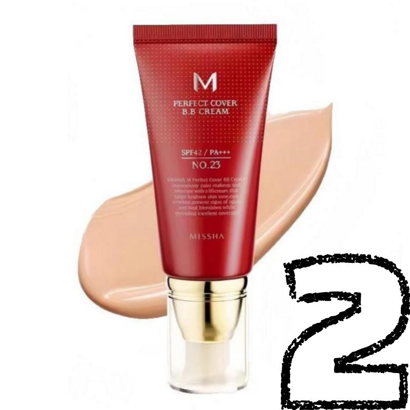 MISSHA M Perfect Cover BB Cream Nr. 23 Natural Beige 50ml/100ml 50ml X 2
