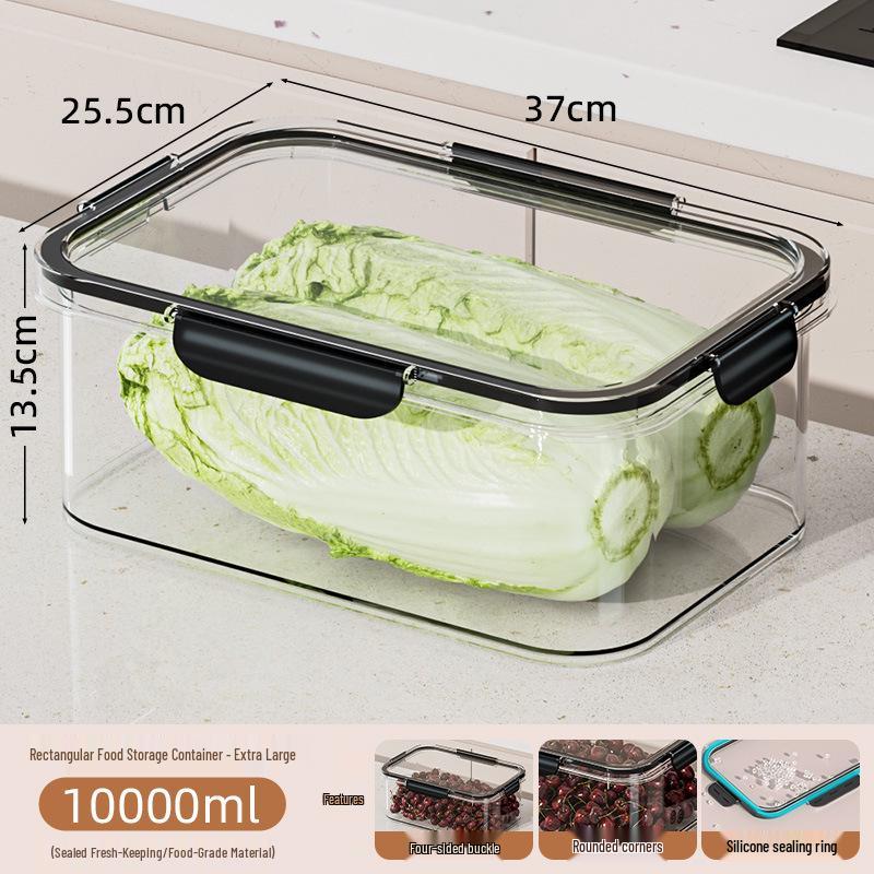 Large Capacity Transparent Food-Grade Storage Box for Fridge & Freezer