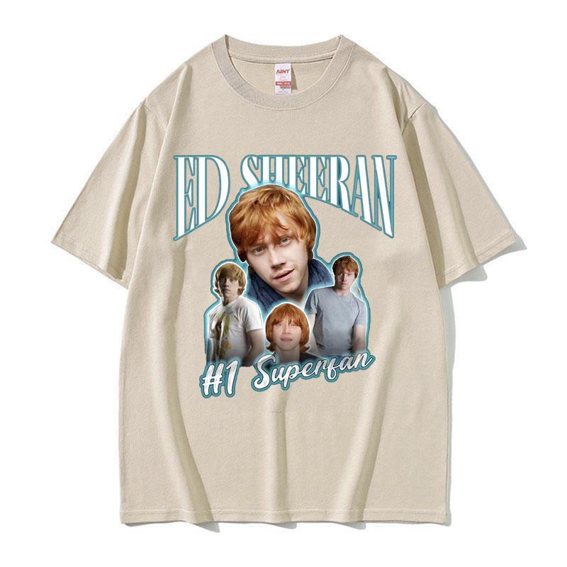 Funny Ed Sheeran Number One Superfan Meme T Shirt Women Fashion Retro Short Sleeve T-shirt Unisex Gothic Casual Cotton Tshirt