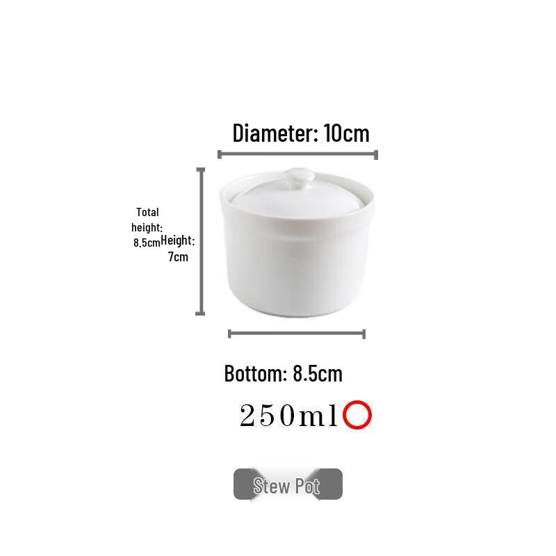 ZISIZ 4-inch Ceramic Double Boiler Stew Pots with Lids (5-pack)