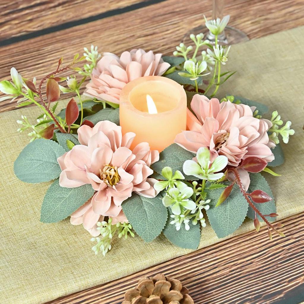 Świąteczne wieńce pierścieniowe na świece, wieńce ze zielenią na stół na świece stożkowe, na festiwal, do salonu, dekoracja świąteczna