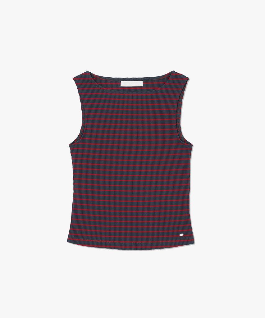 PLAC WOMEN Striped Boat Neck Sleeveless Top_3 Colors
