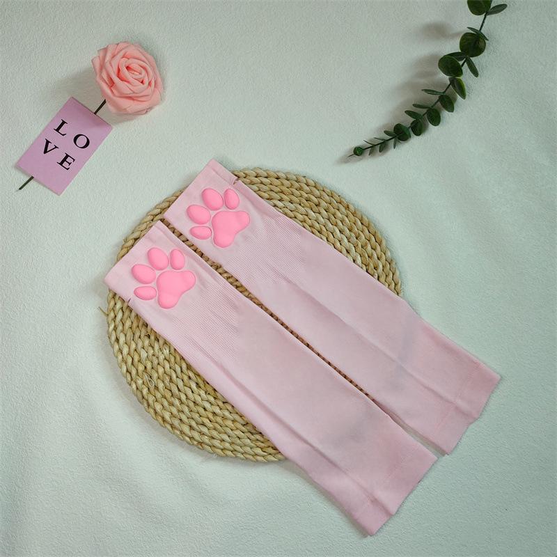 3D Cat Paw Silicone Thigh-High Socks - Cute Anime Lolita JK Style