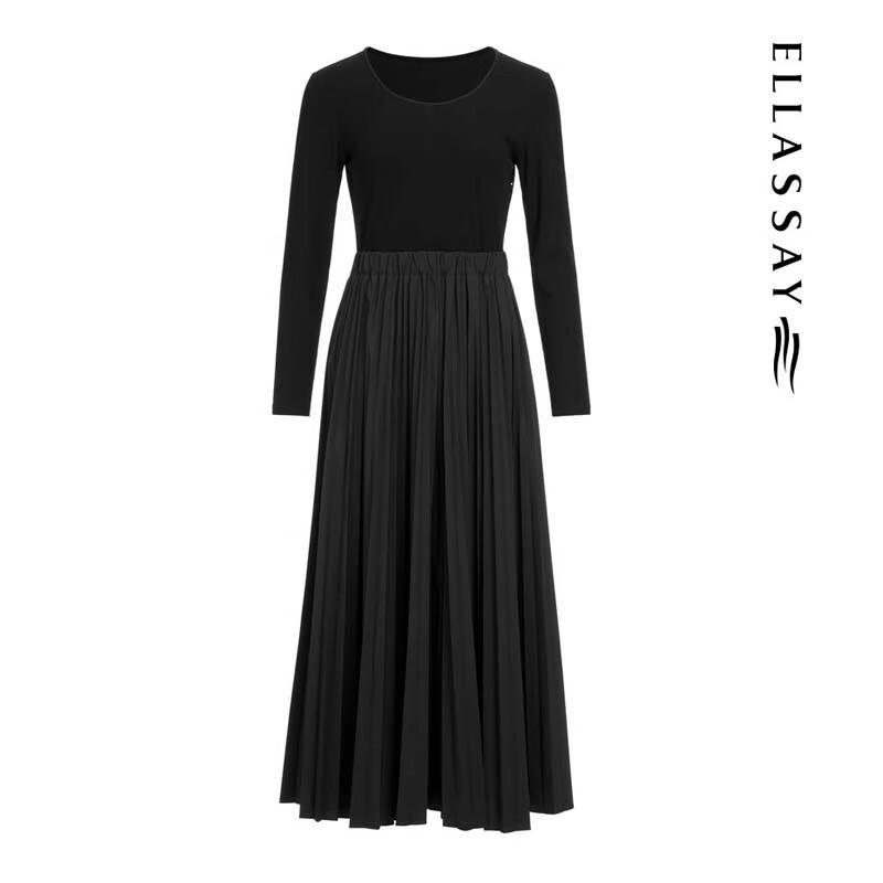 ELLASSAY Women's Minimalist Patchwork Dress