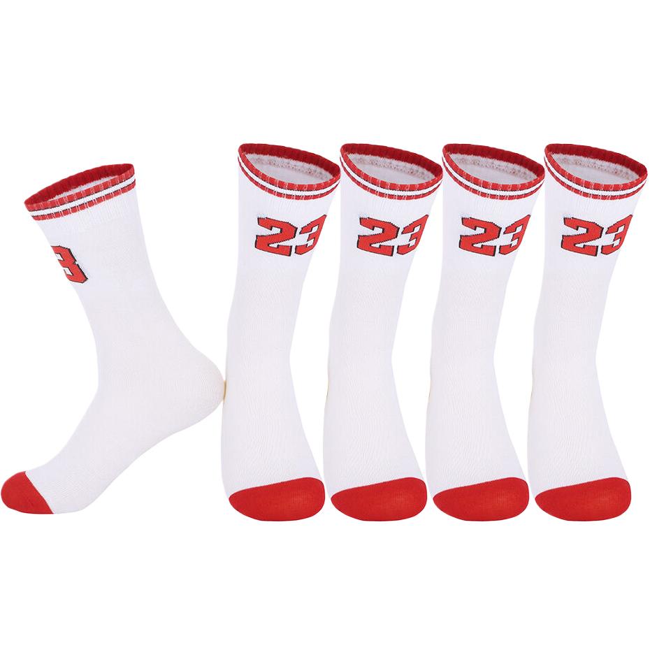 5Pairs Number 23 Sport Socks for Girls Boys Football Basketball Baseball Rugby Soccer Hiking