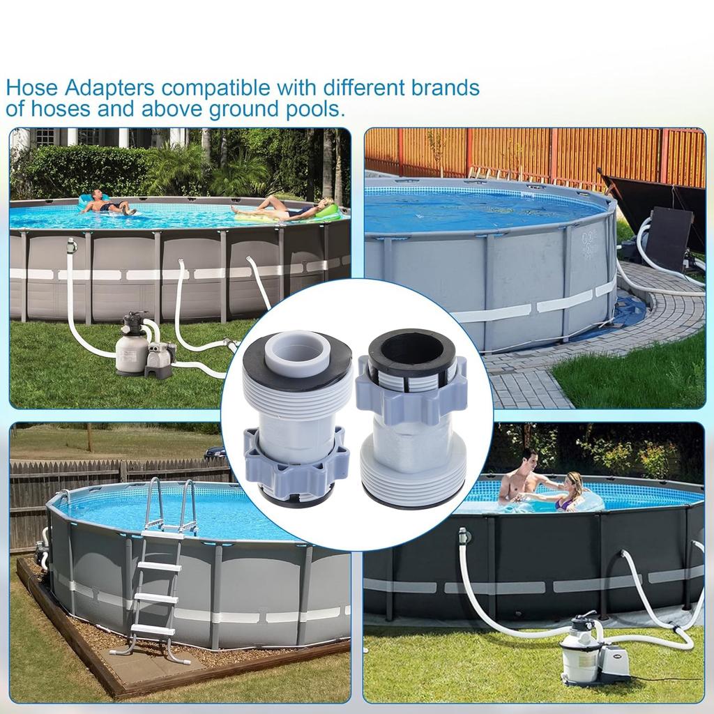 Swimming Pool Hose Adapter For 1.5" To 1.25" Connections for Up Ground Pool Pumps Saltwater Systems Easy Installation