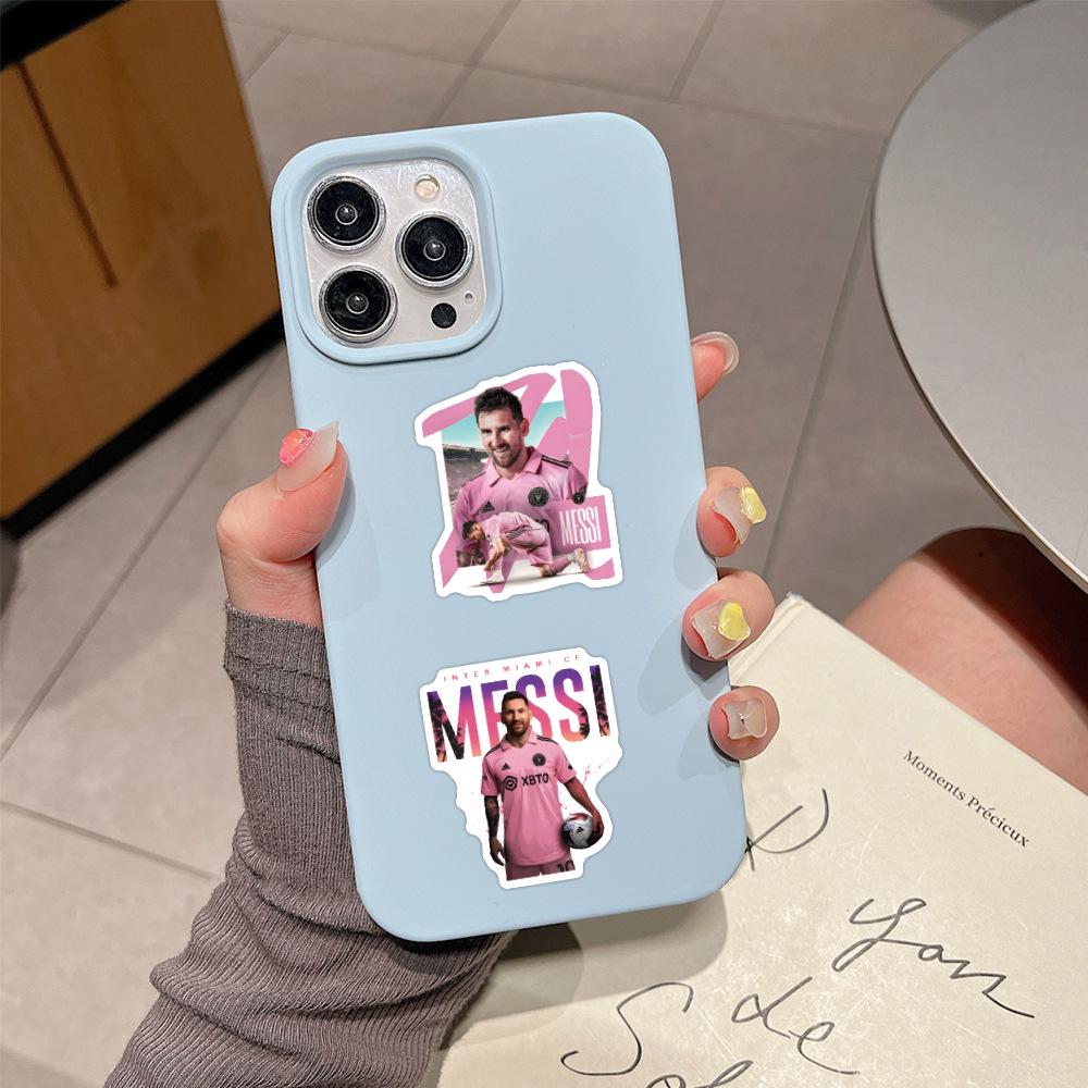 50 Sheets Messi Football Star Graffiti Stickers for DIY Decoration - Waterproof for Bottles, Helmets, and Computers
