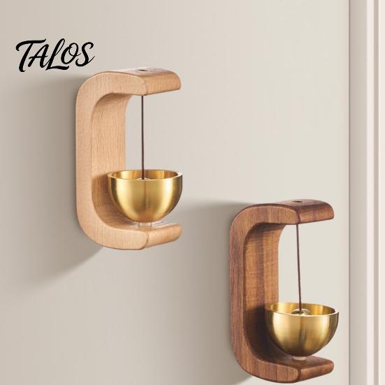 Entry Doorbell, Magnetic Hanging Bell, Solid Wood Metal Wind Chime, Crisp Sound Wood Door Chime for Home Shop Studio Doors Decoration