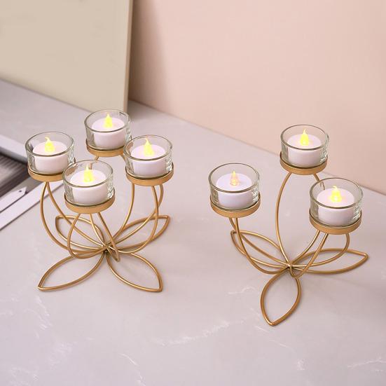 1/3/4/5-Candle Iron Candle Holder Decorative Tabletop Candlestick Holder Stand for Wedding Event Mantel Kitchen Dining Table Decor