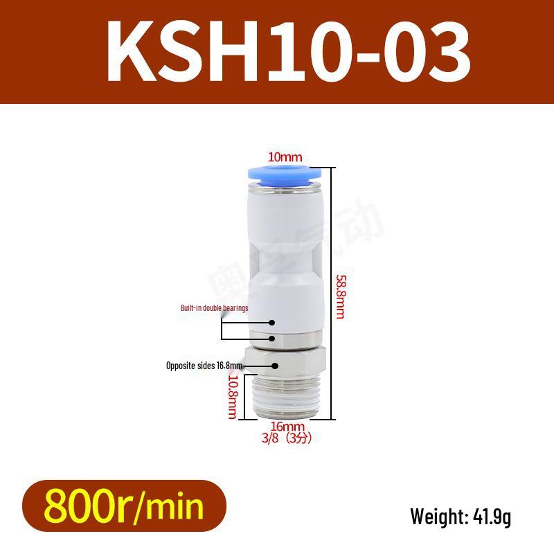High-Speed Rotary Joint Elbow KSL4-M5 & KSH6-M6 6-12S Straight Through Connector.