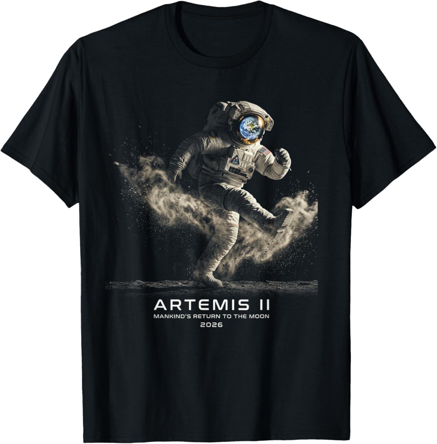 Astronaut Artemis Mission to The Moon 2026 Rocket Artemis 2 T-Shirt S