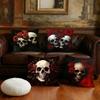 Edgy Skull Rose Cushion Cover Pillow Case Plush Fabric Soft Double Sided Print Sofa Cushion Cover Throw Pillow Covers