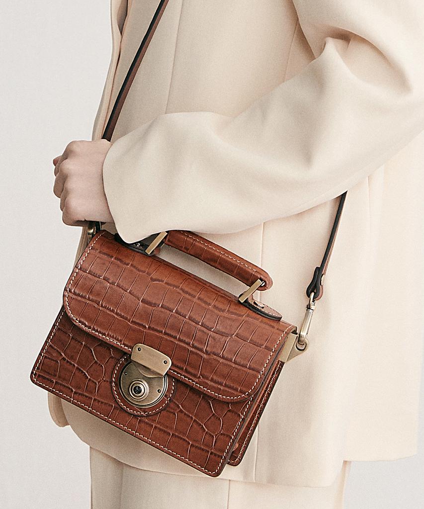 Brogue And Morrow Croco Nemo Bag (Brick)
