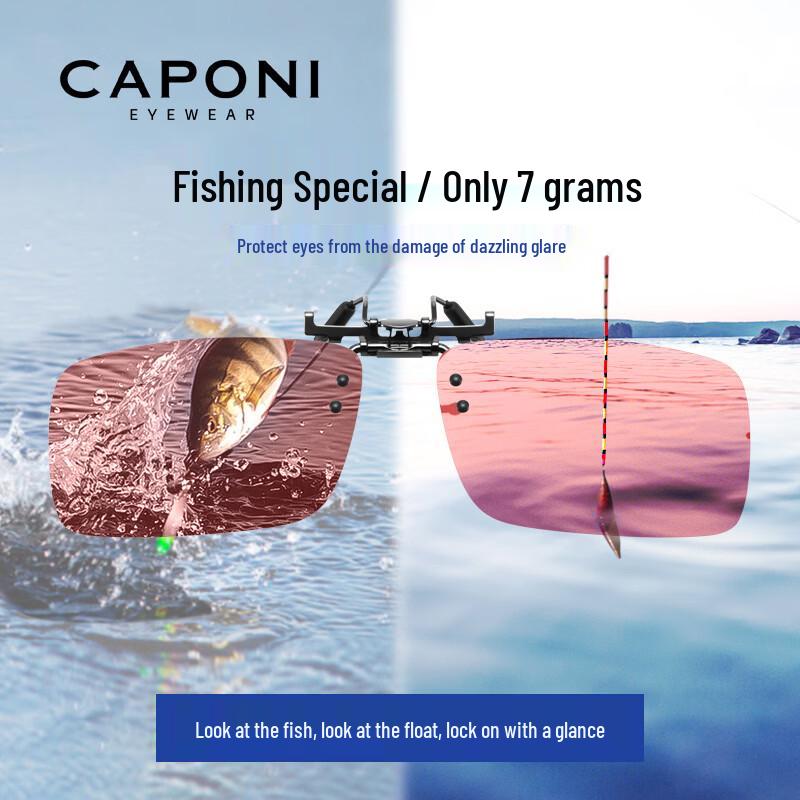 CAPONI Polarized Clip-On Fishing Sunglasses