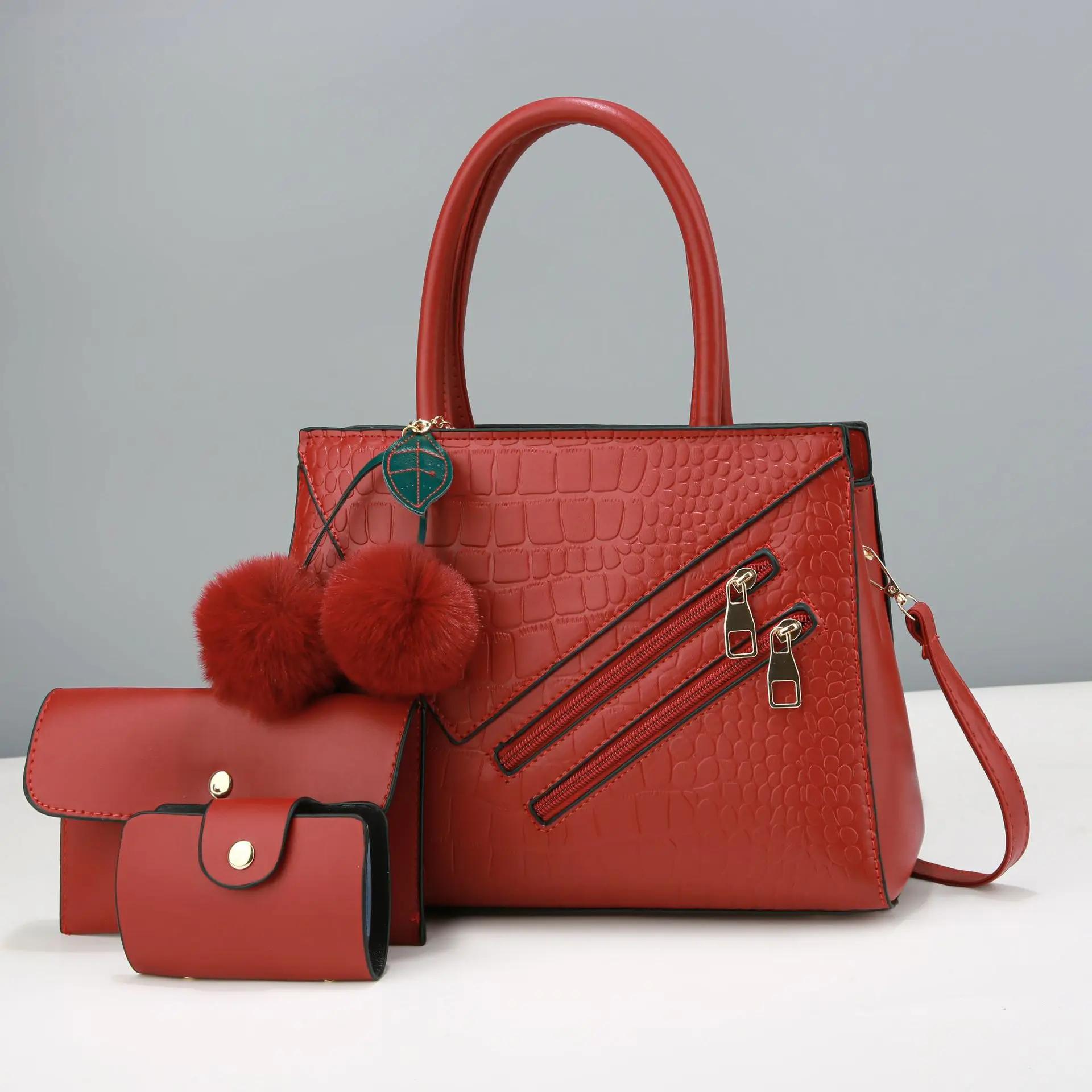 

Комплект из 3 предметов, женские кошельки и сумки, высококачественная кожаная сумка-мессенджер, дизайнерские женские сумки через плечо