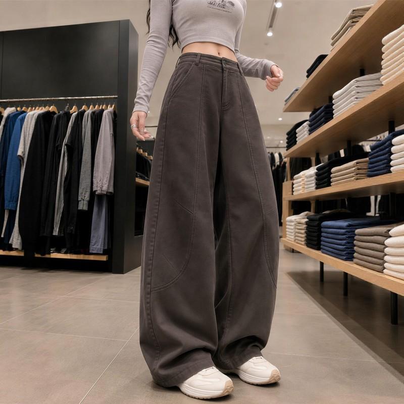 Womens Wide Leg Cargo Pants Loose Fit High Waist Comfortable Fall Winter Casual Trousers Petite Tall