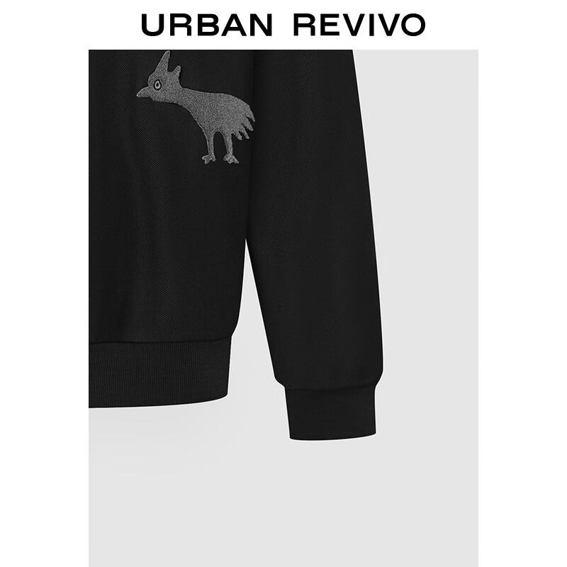 UR 2024 Fall Men's Embroidered Loose Round Neck Pullover Sweatshirt