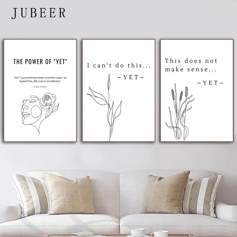Nordic Style Canvas Painting Minimalist Poster Growth Mindset Motto Decorative Paintings Motivational Wall Art Picture for Room