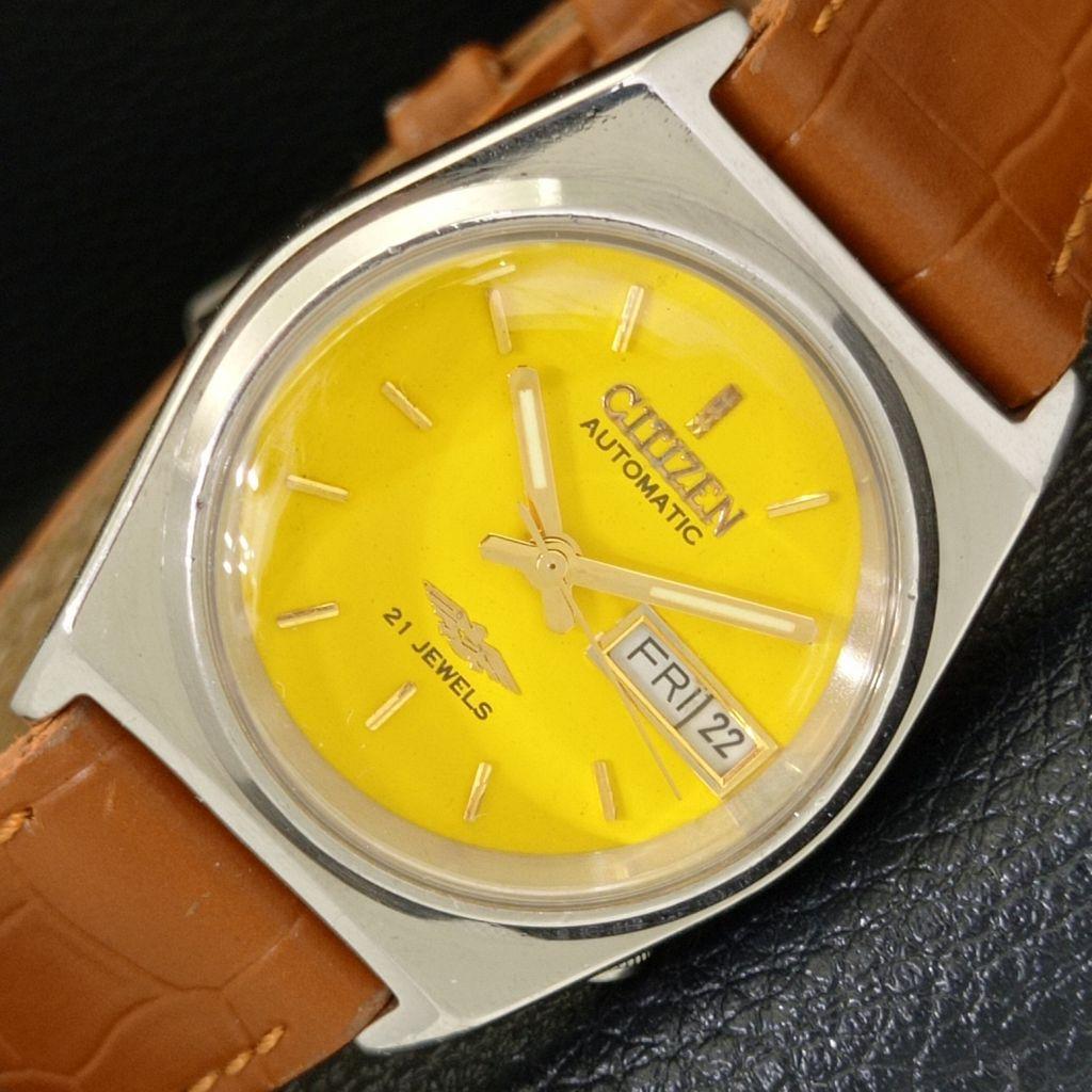 

АВТОМАТИЧЕСКИЕ ВИНТАЖНЫЕ ЧАСЫ CITIZEN 8200 ЯПОНИЯ МУЖСКИЕ С ЖЕЛТЫМ ЦИФЕРБЛАТОМ a500236-2 R151b-a500236