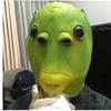 1pc Green Fish Head Funny Cosplay Half Fishman Mask,Funny Mask,Animal Mask,HeadgearDisguise Cosplay,Green Head Monster for party