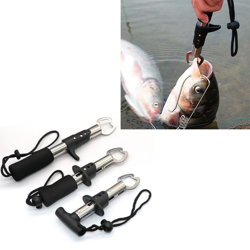Portable Fishing Gripper Stainless Steel Fish Lip Grip Handle Catch Carp Fishing