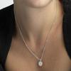 Luxenter Collier De Zirconium Brillant Finition En Rhodium - Alphabet E