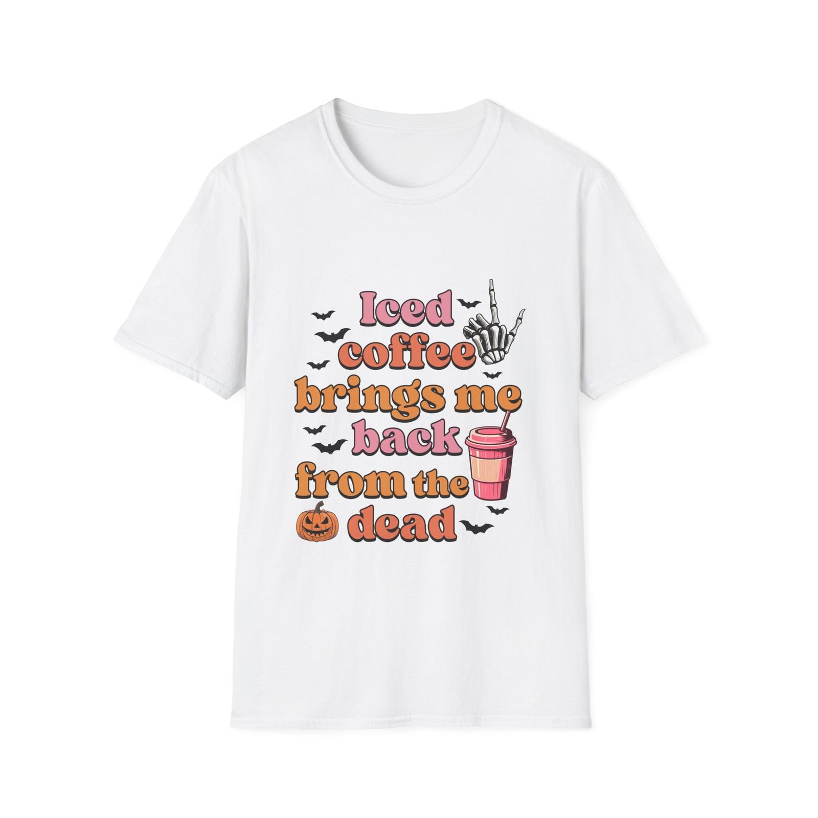 Iced Coffee Brings Me Back From the Dead Halloween Unisex Softstyle T-Shirt S разноцветный