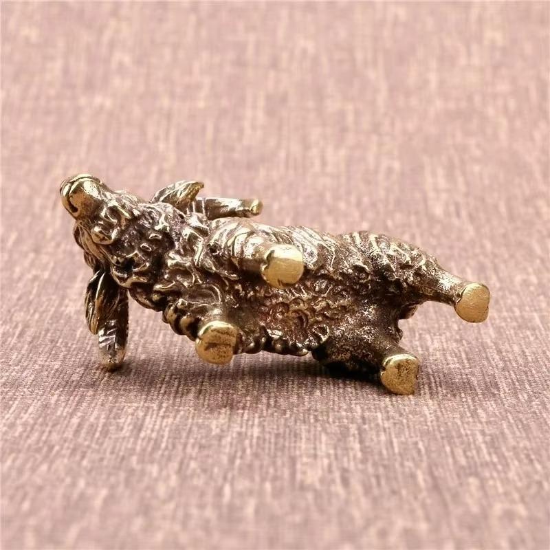 Cobre Antiguo Animal del Zodíaco Oveja Miniatura Muñeca Latón Sólido Cabra Joyería Accesorios Decoración del Hogar Decoración de Escritorio