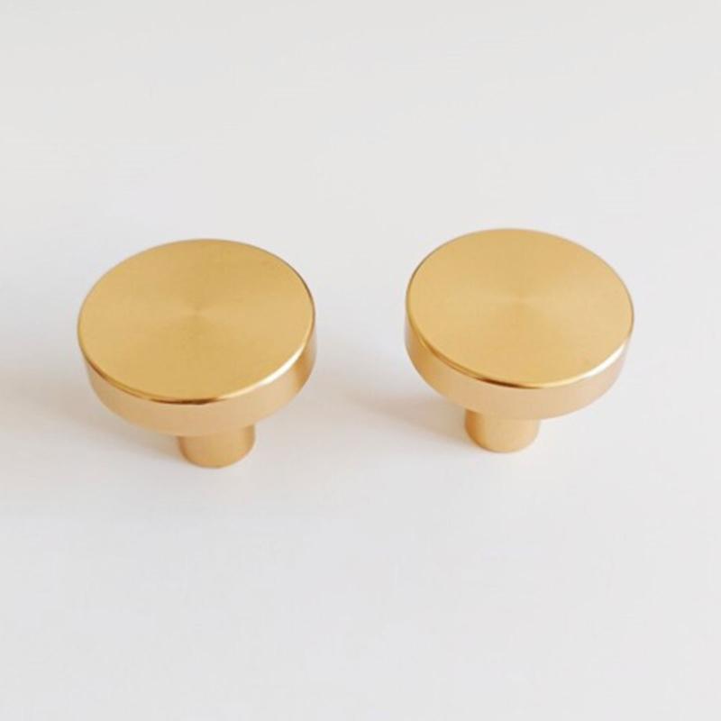 Set Of 12 Brushed Gold Dresser Knobs 1 Inch Diameter Gold Finish Cabinet Hardware Gold Drawer Knobs with Easy Install