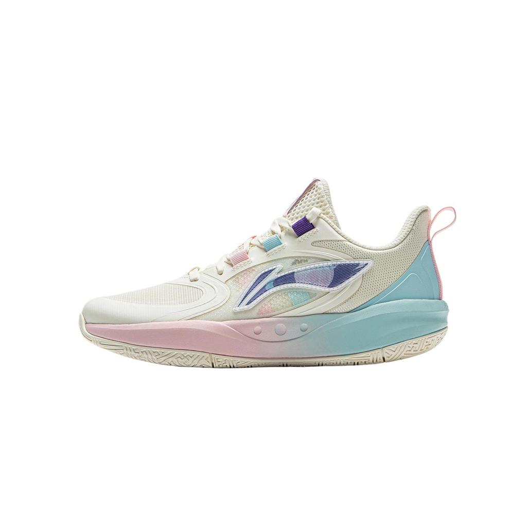 Li Ning Kids Light Energy Pre Casual Comfortable Non-Slip Wear-Resistant Low-Top Basketball Shoes Men basketball shoes Off-White YKBU046-15