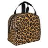 Benutzerdefinierte Leopardenmuster Tragbare Lunchboxen Damen Auslaufsicher Tierfellmuster Kühlbox Thermische Lebensmittelisolierte Lunchtasche Schüler