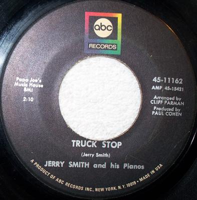 7palcová deska JERRY SMITH - Truck Stop / My Happiness 11162 ABC Records 1968 US Jazz Použitá