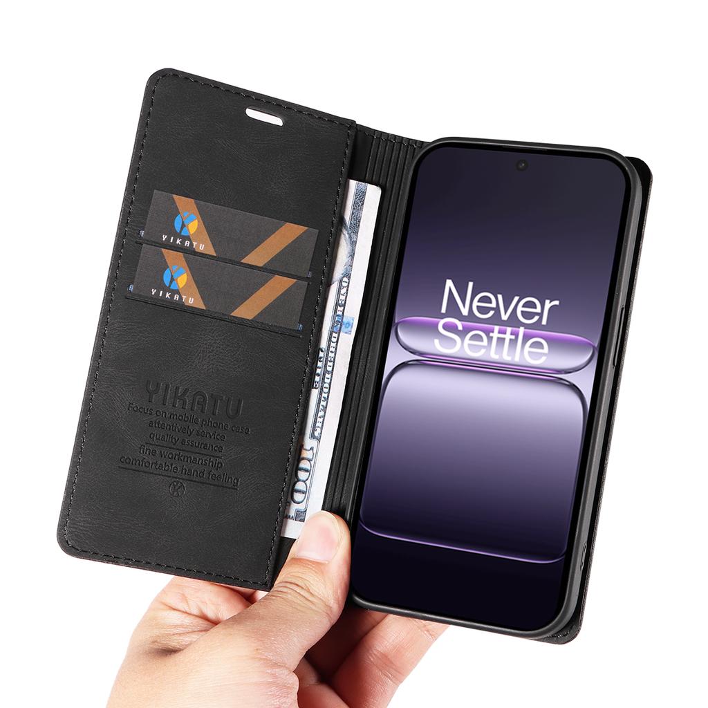 For OnePlus Nord CE5 5G/OnePlus Ace 5 Racing 5G Leather Cover YIKATU YK-004 Skin-Touch Wallet Phone Cases