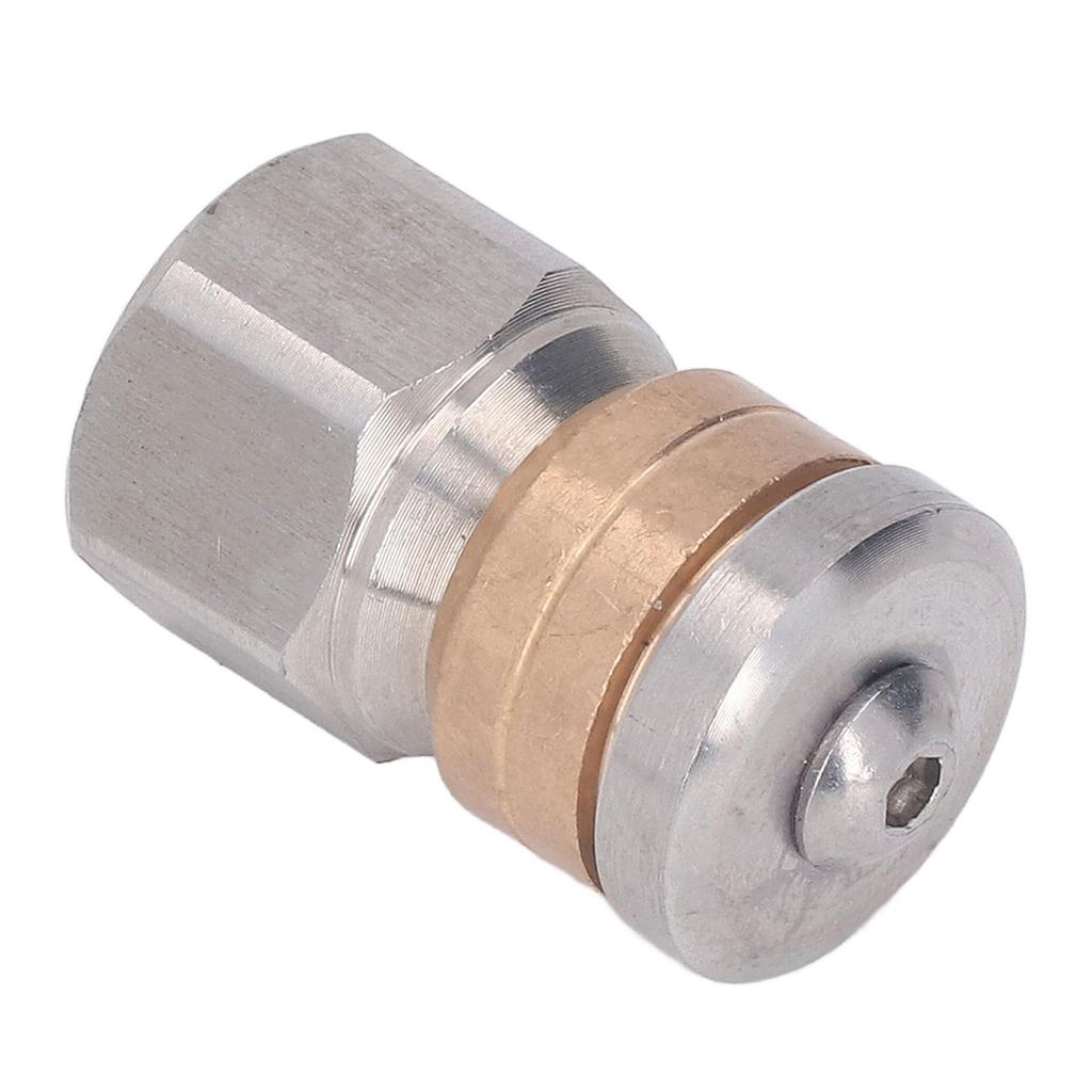 Pressure Washer Nozzle Stainless Steel Brass Compact Mini Drain Sewer Nozzle for Hot and Cold Water 5000 PSI G3 8in