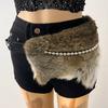 Rhinestone Fur Splicing Belt, Shiny Fur Belt, New Versatile Pin Buckle Corn Hot Girl Belt