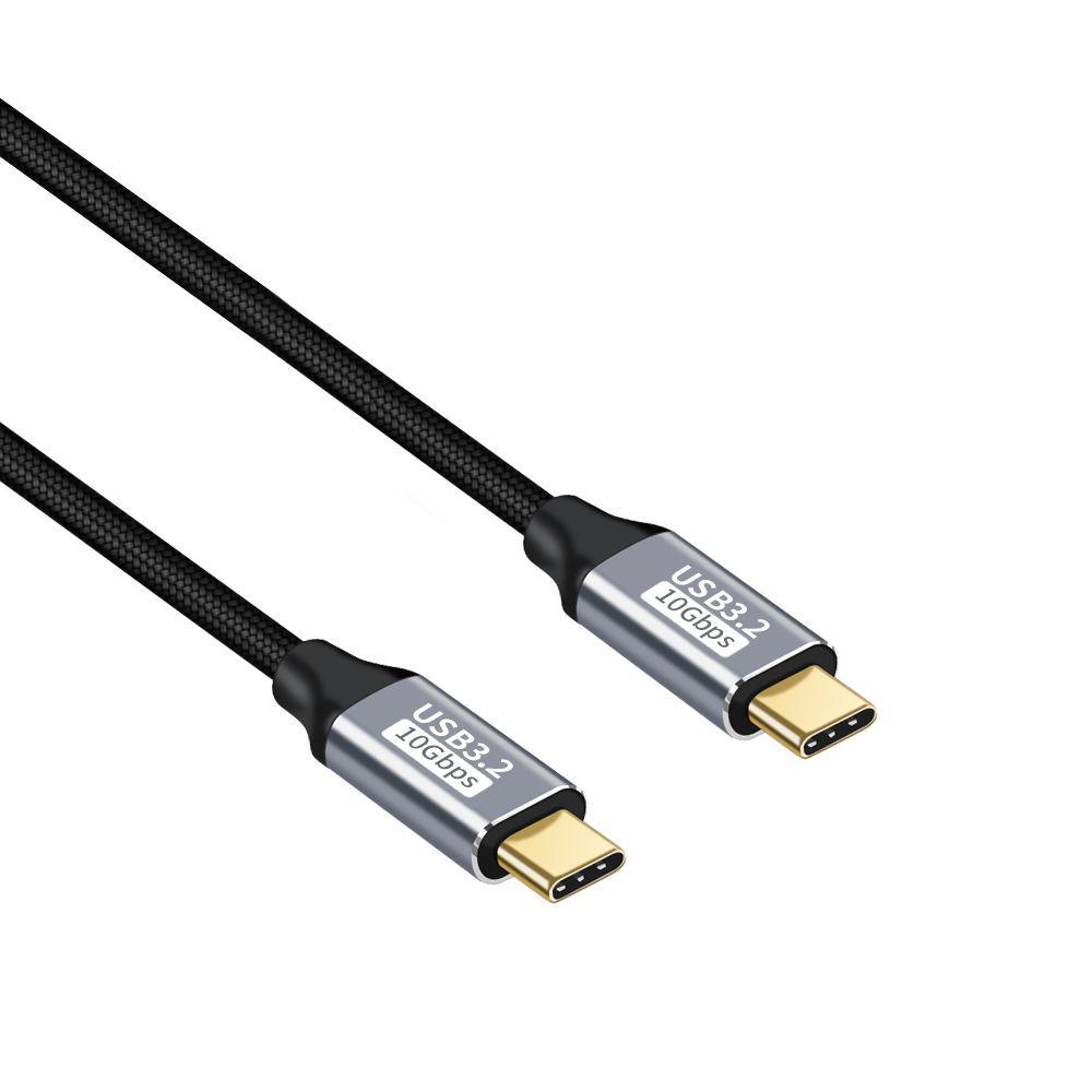 

Dual-Head USB-C Data Cable: 4K Streaming, USB 3.2 Gen 2, Angled VR Link, 100W PD Fast Charging 0.5m
