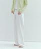 Okuka Shiny Wide Denim Pants - White